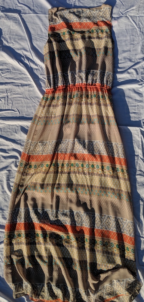Beautiful patterned maxi dress, sleeveless